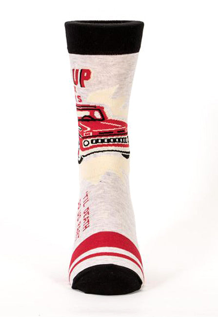 MEN's Crew Socks - Pick Up Truck Sock .. 'Till Death Do Us Part - Blue Q