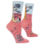 Women's Crew Socks - Heard you Don't Care - Blue Q