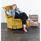 Women's Crew Socks - Heard you Don't Care - Blue Q