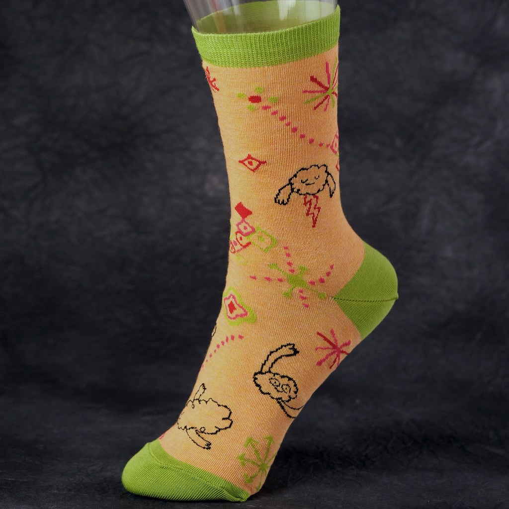 Women's Crew Socks - Work Hard Play Hard - Blue Q