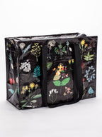 Blue Q shoulder Tote - Plant Study - Eco Recycled - Zippered With Pocket