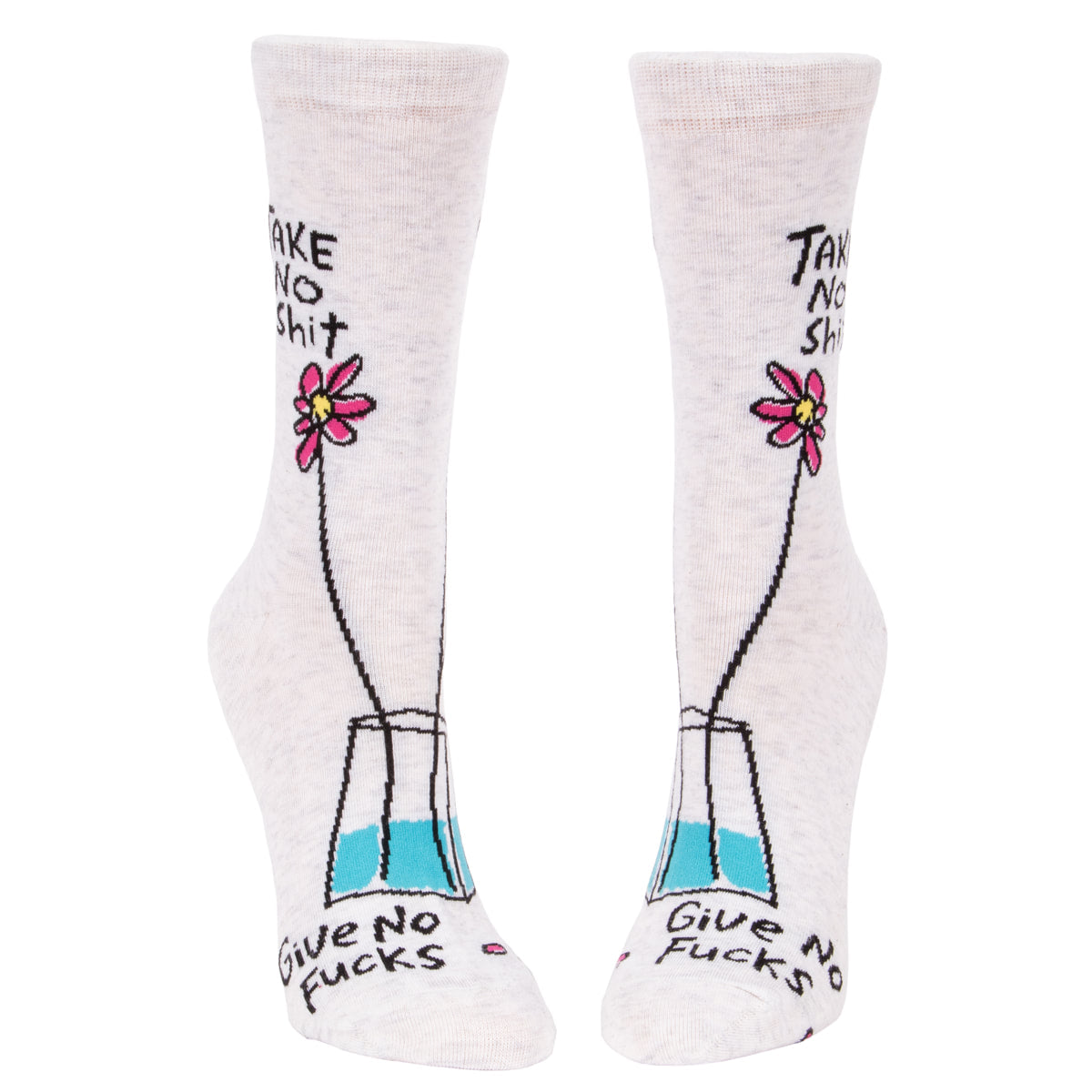 Take No Shit Give No Fucks  - Blue Q Women's Crew Socks
