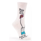 Take No Shit Give No Fucks  - Blue Q Women's Crew Socks