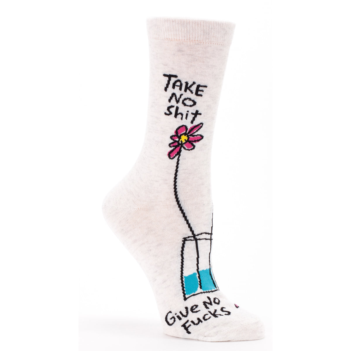 Take No Shit Give No Fucks  - Blue Q Women's Crew Socks