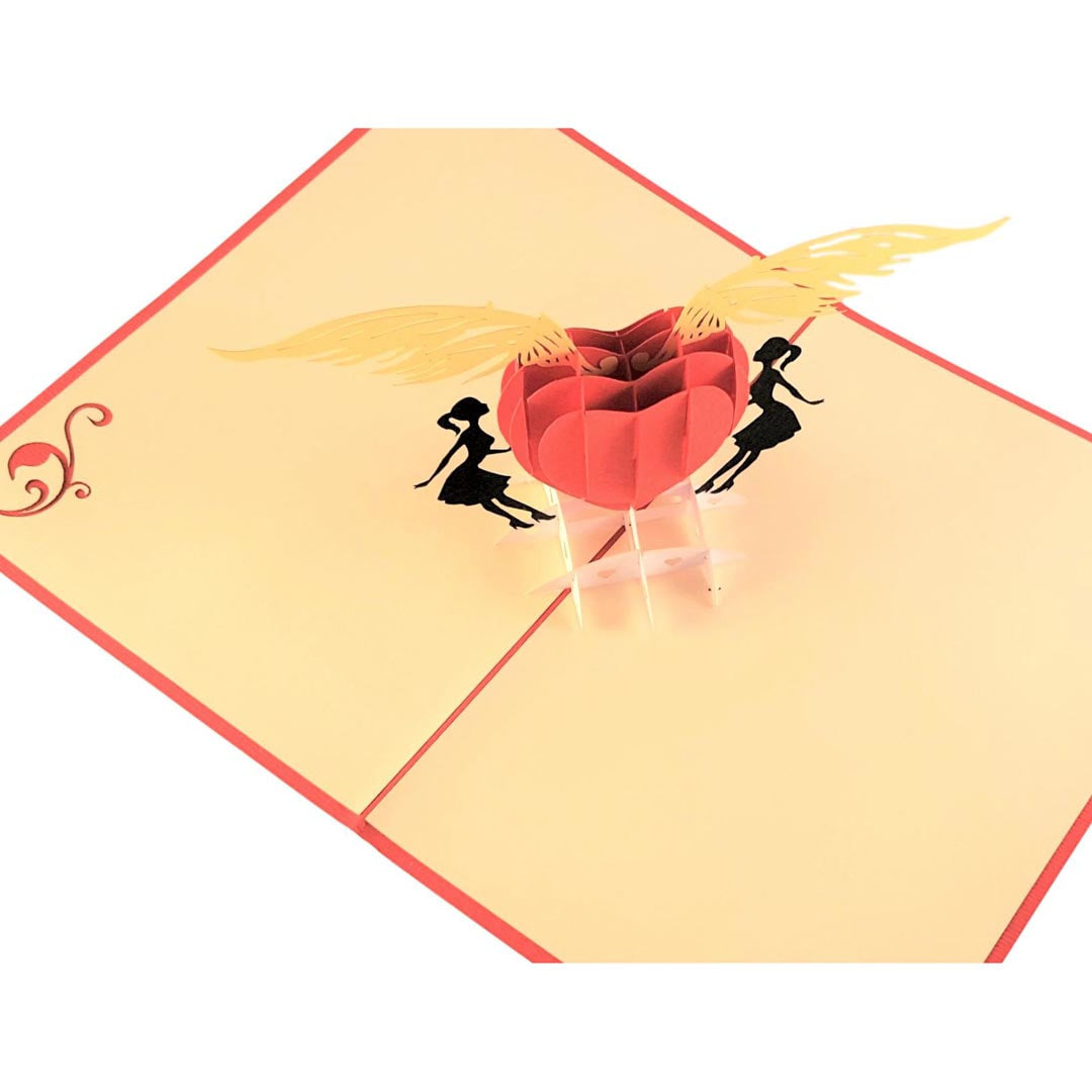 SALE:  Pop Up Lesbian Heart Card - by IGT cards