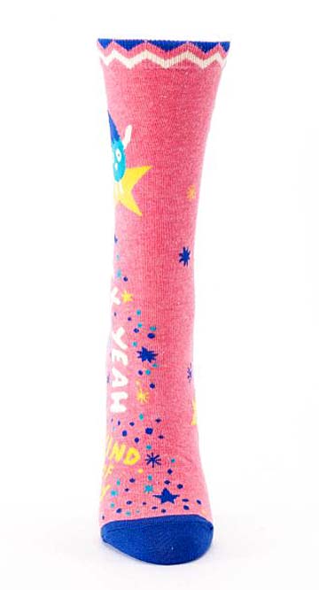 SALE:  Women's Crew Socks -  Fuck Yeah Kind of Day  - Blue Q
