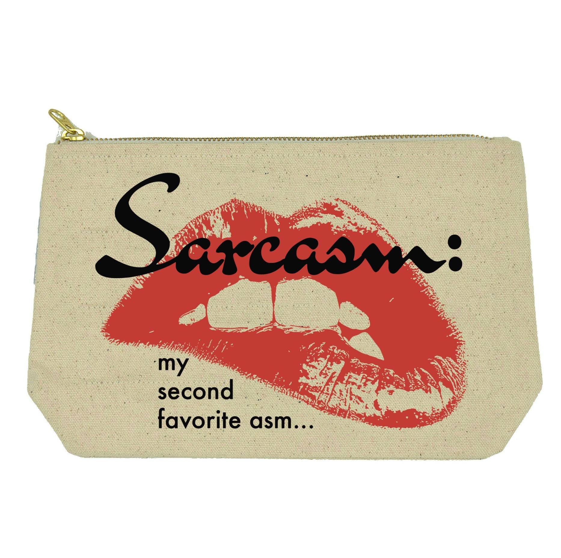 Sarcasm: my second favorite asm canvas, vinyl lined Toiletries Bag by Twisted Wares