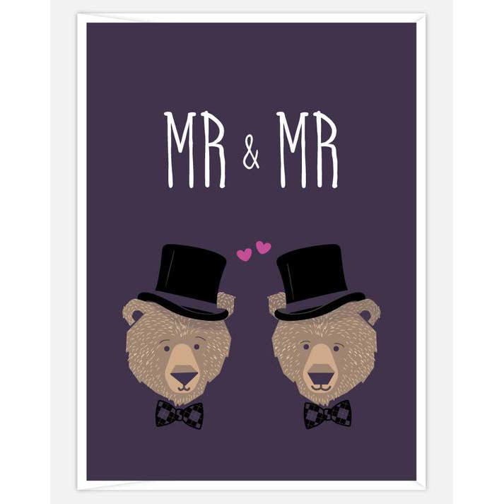 SALE:  Mr. & Mr. Gay bear wedding card  by Peas & Cukes