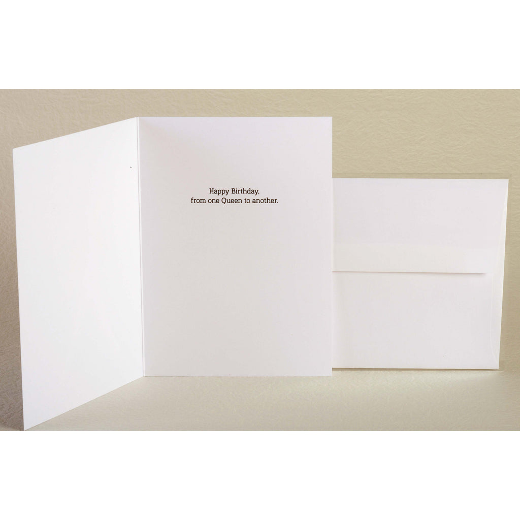 SALE:  Gay Queen birthday card - from one queen to another - by Peas & Cukes