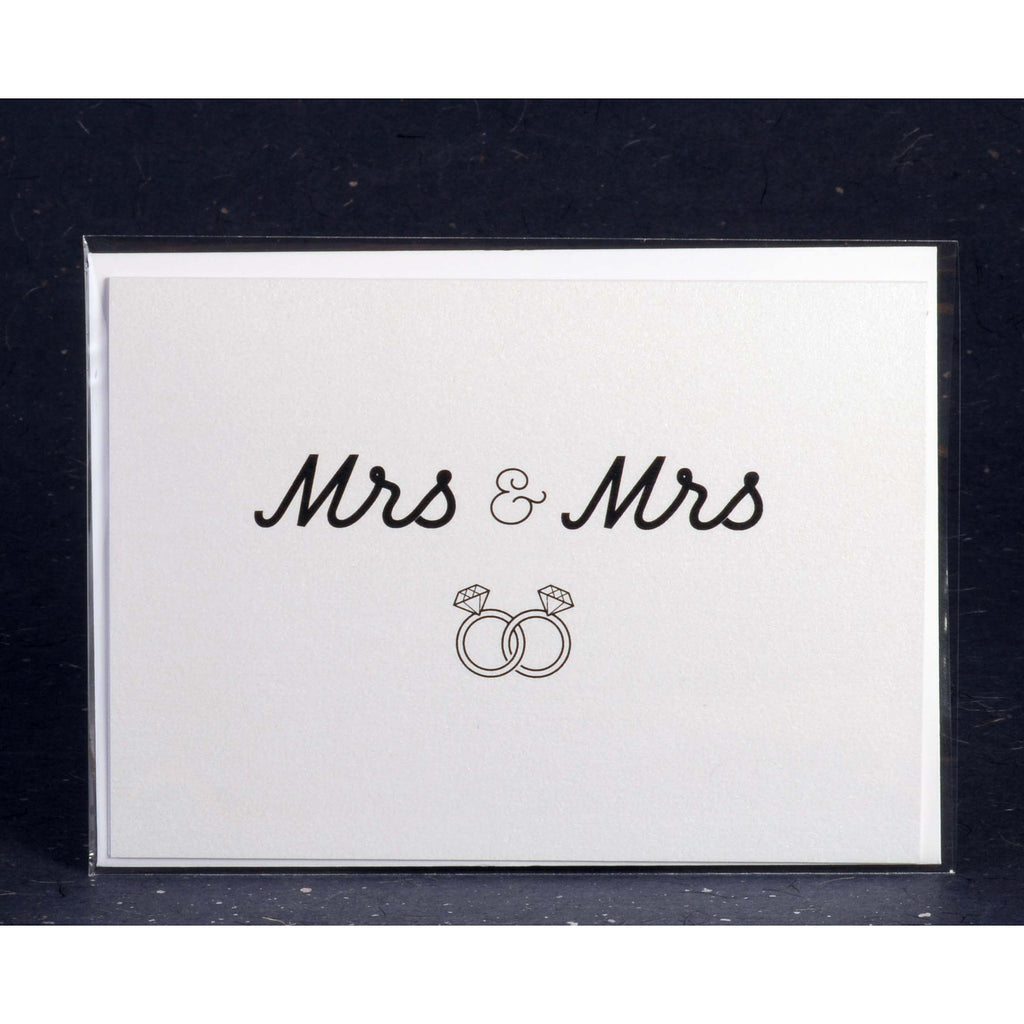 SALE:  Mrs. and Mrs. Wedding Card (Rings) by Peas & Cukes