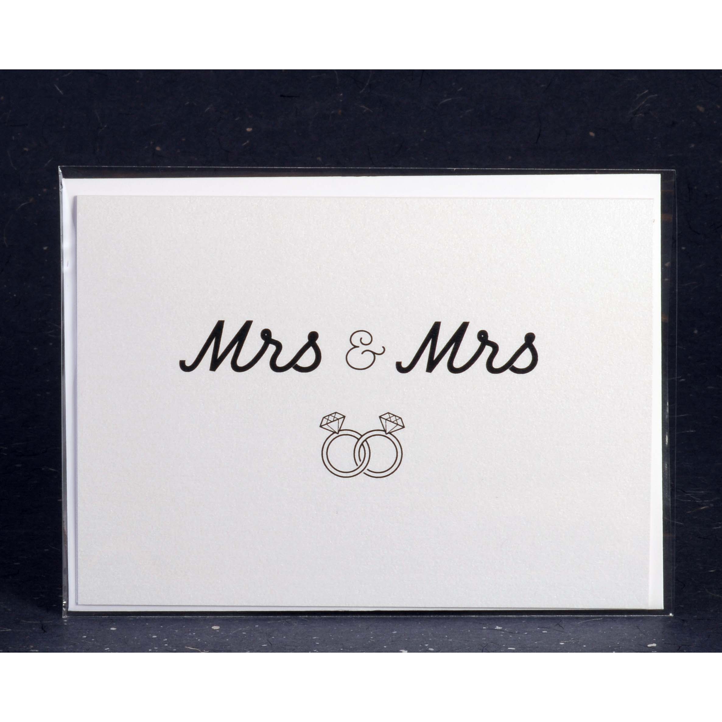 SALE:  Mrs. and Mrs. Wedding Card (Rings) by Peas & Cukes