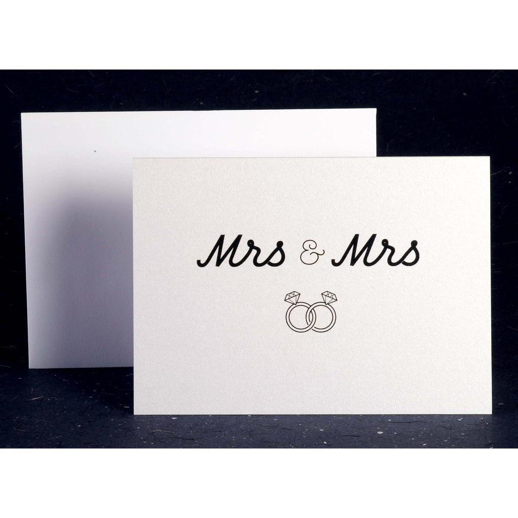 SALE:  Mrs. and Mrs. Wedding Card (Rings) by Peas & Cukes