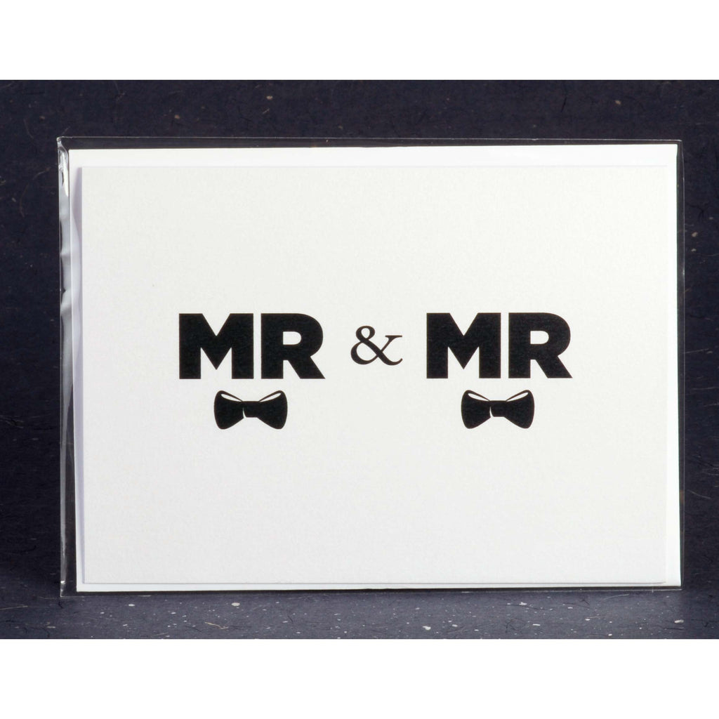 SALE:  Mr. and Mr. Wedding Card (bowties) by Peas & Cukes