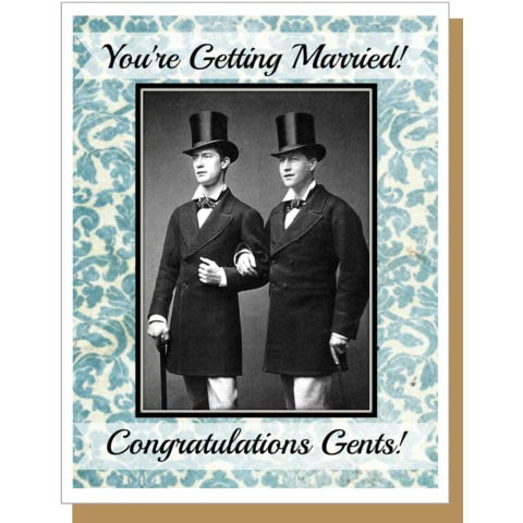 SALE:  Married Gents for same sex couple greeting card by Umlaut Brooklyn