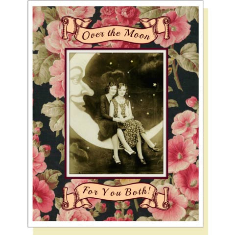 SALE:  Women - Over The Moon For You Both  for same sex couple greeting card by Umlaut Brooklyn