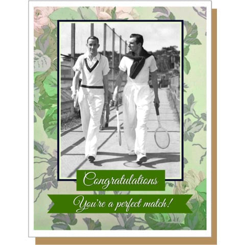 SALE:  Men - Perfect Match Same Sex Greeting Card by Umlaut Brooklyn