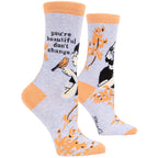 Women's Crew Socks -   You're Beautiful Don't Change  - Blue Q
