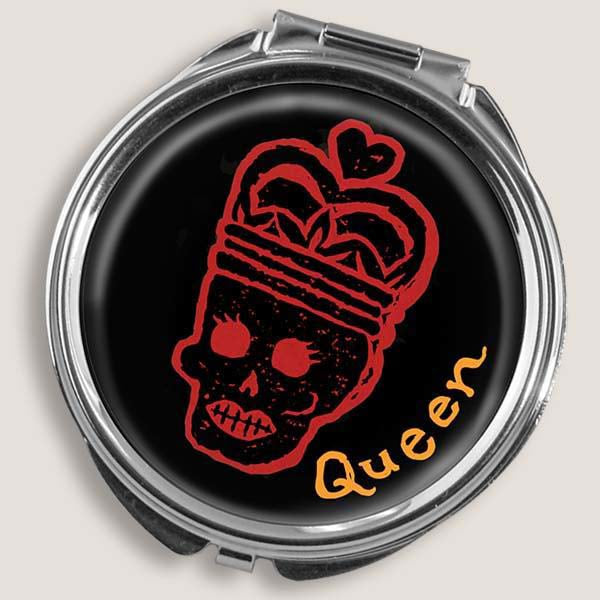 Skull Queen compartment Pill Box with Mirror by Lucky Jack fka Trixie & Milo