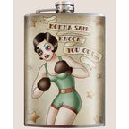 Boxing Girl lead free flask by Lucky Jack fka Trixie and Milo