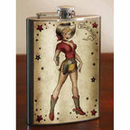 Howdy Boys Cowgirl lead free flask by Lucky Jack fka Trixie and Milo