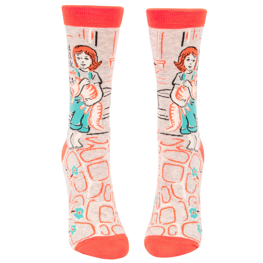 My Cat is Cool as Fuck Women's Crew Socks   - Blue Q
