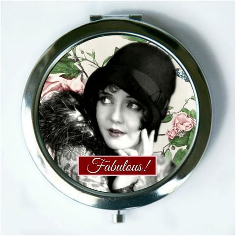 Fabulous Compact Mirror (regular and magnify) by Umlaut Brooklyn