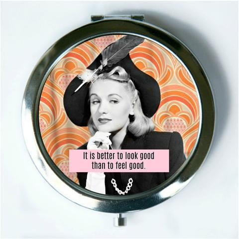 Better to Look Good  Compact Mirror (regular and magnify) by Umlaut Brooklyn