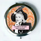 Better to Look Good  Compact Mirror (regular and magnify) by Umlaut Brooklyn