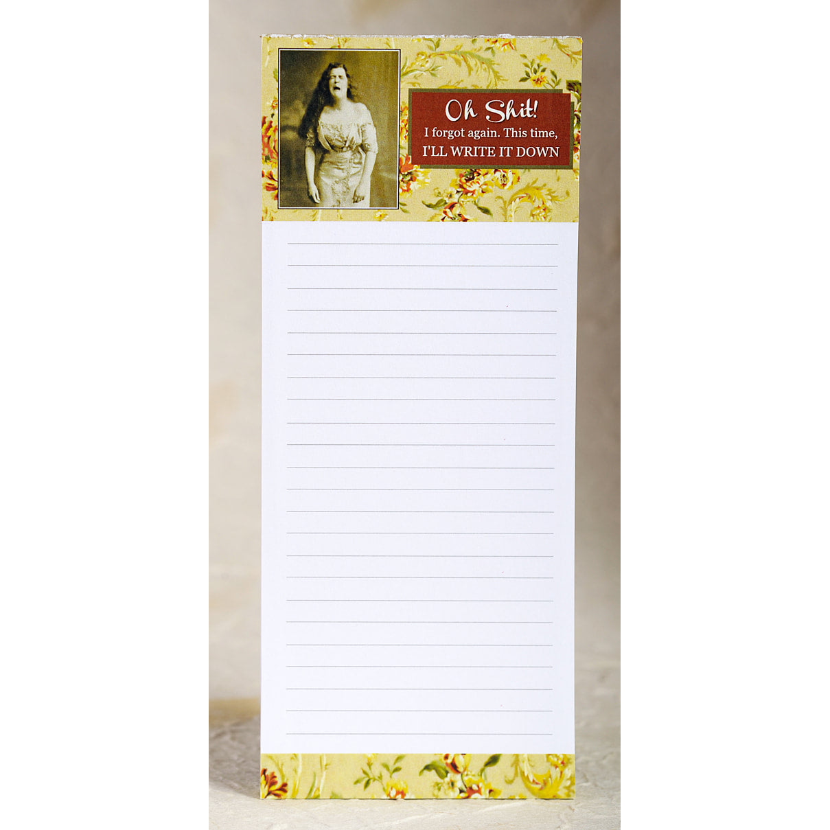 Oh Shit!  I Forgot Again. This Time I'll Write It Down - lined magnetic notepad by Umlaut Brooklyn