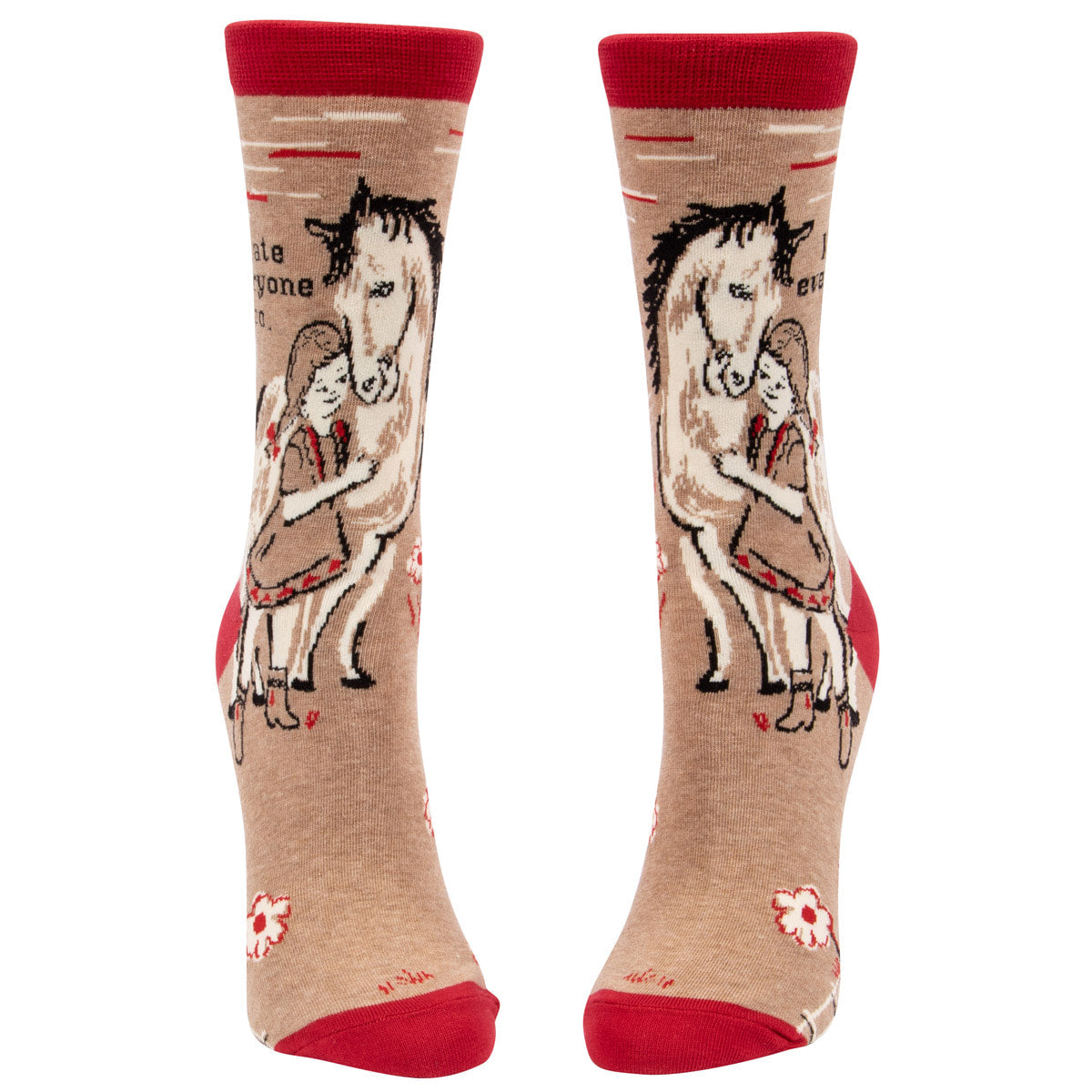 Women's Crew Socks -    I Hate Everyone Too  - Blue Q