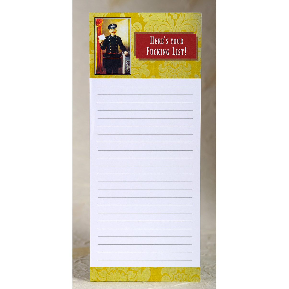 Here's Your Fucking List!  lined magnetic notepad by Umlaut Brooklyn