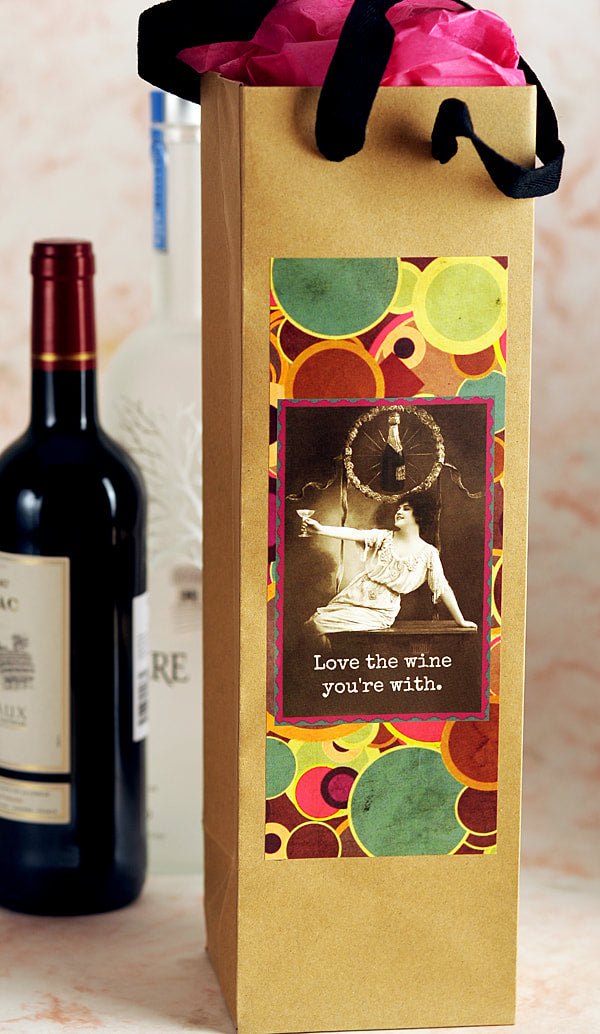 Love the Wine You're With - Eco Wine or Bottle Bag by Umlaut Brooklyn