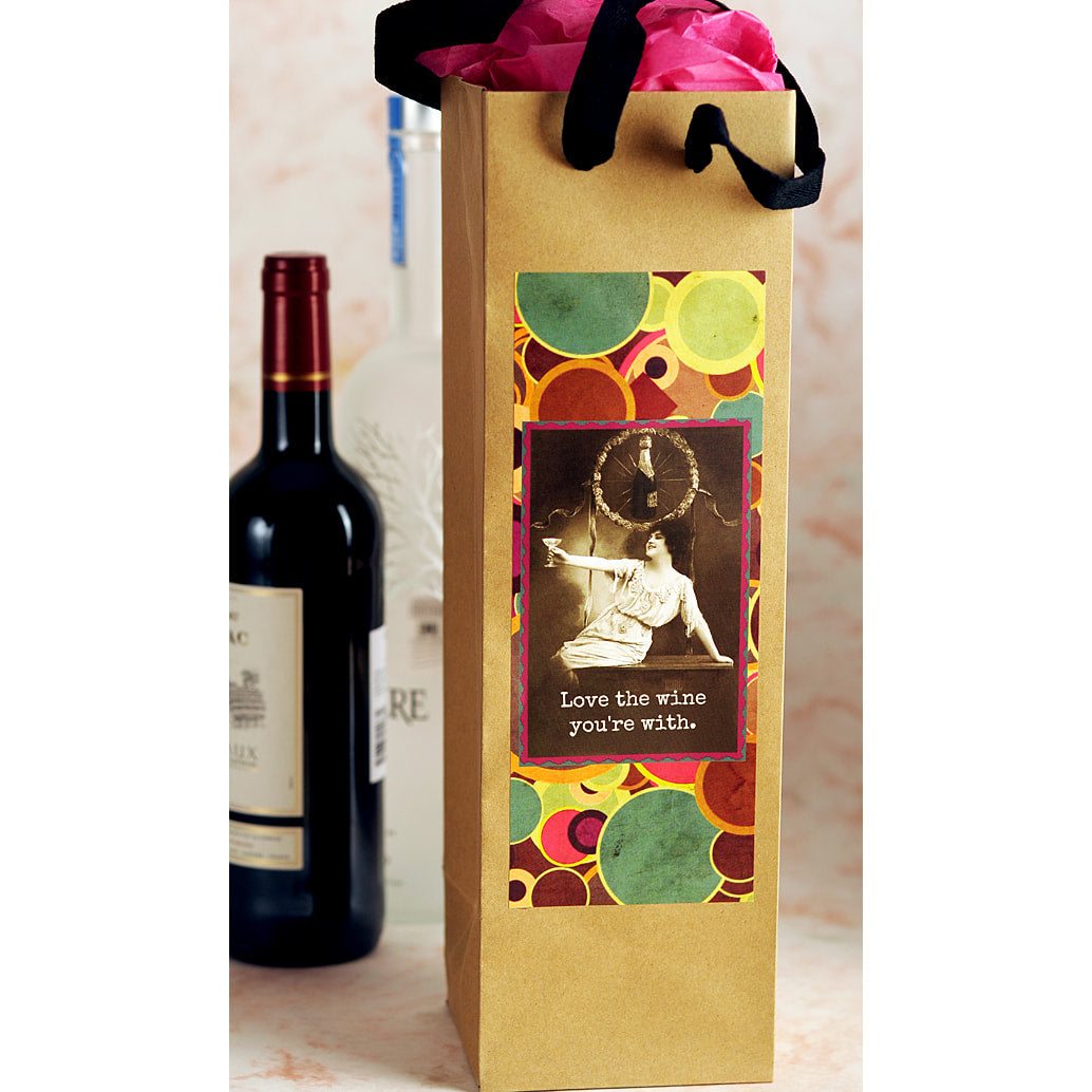 Love the Wine You're With - Eco Wine or Bottle Bag by Umlaut Brooklyn