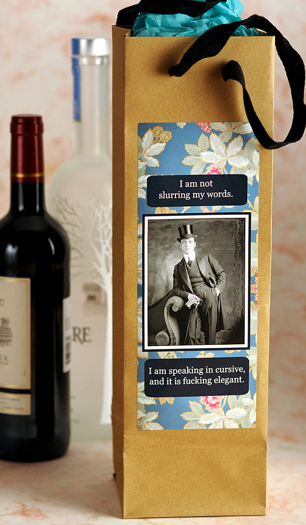 Male I'm Not Slurring my Words. I am speaking in cursive and it is fucking elegant - Eco Bottle Bag by Umlaut Brooklyn