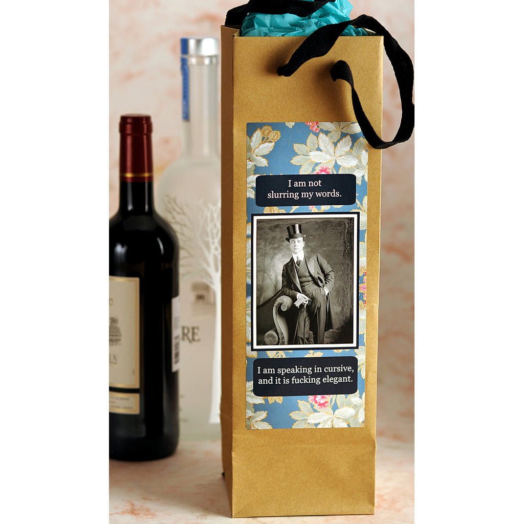 Male I'm Not Slurring my Words. I am speaking in cursive and it is fucking elegant - Eco Bottle Bag by Umlaut Brooklyn