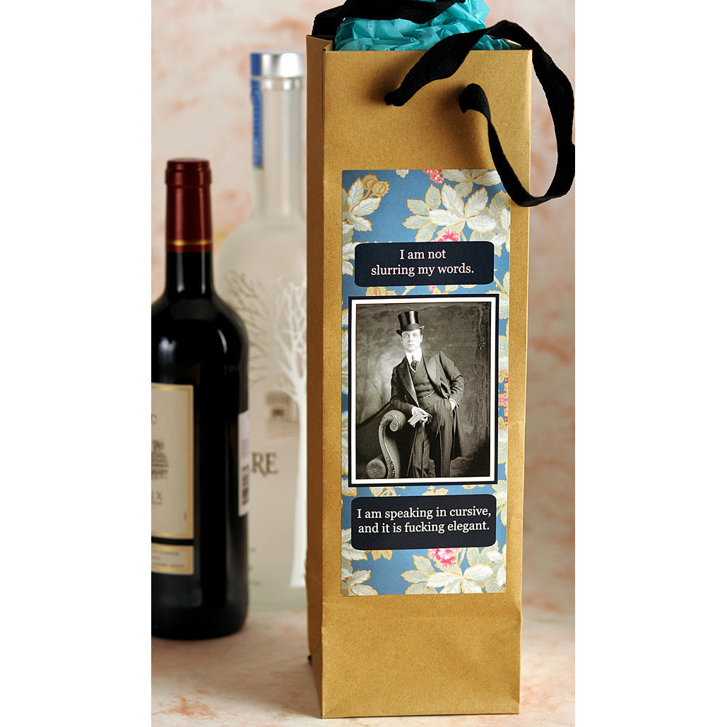 Male I'm Not Slurring my Words. I am speaking in cursive and it is fucking elegant - Eco Bottle Bag by Umlaut Brooklyn