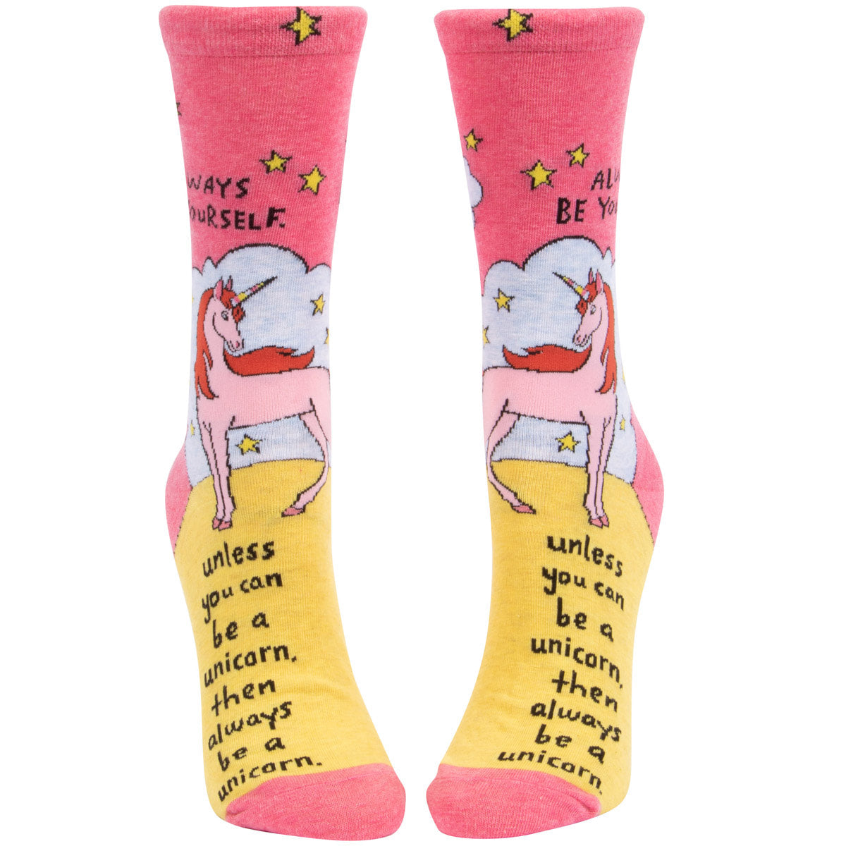 Blue Q Always Be Yourself Unless You Can be a Unicorn Women's Crew Sock
