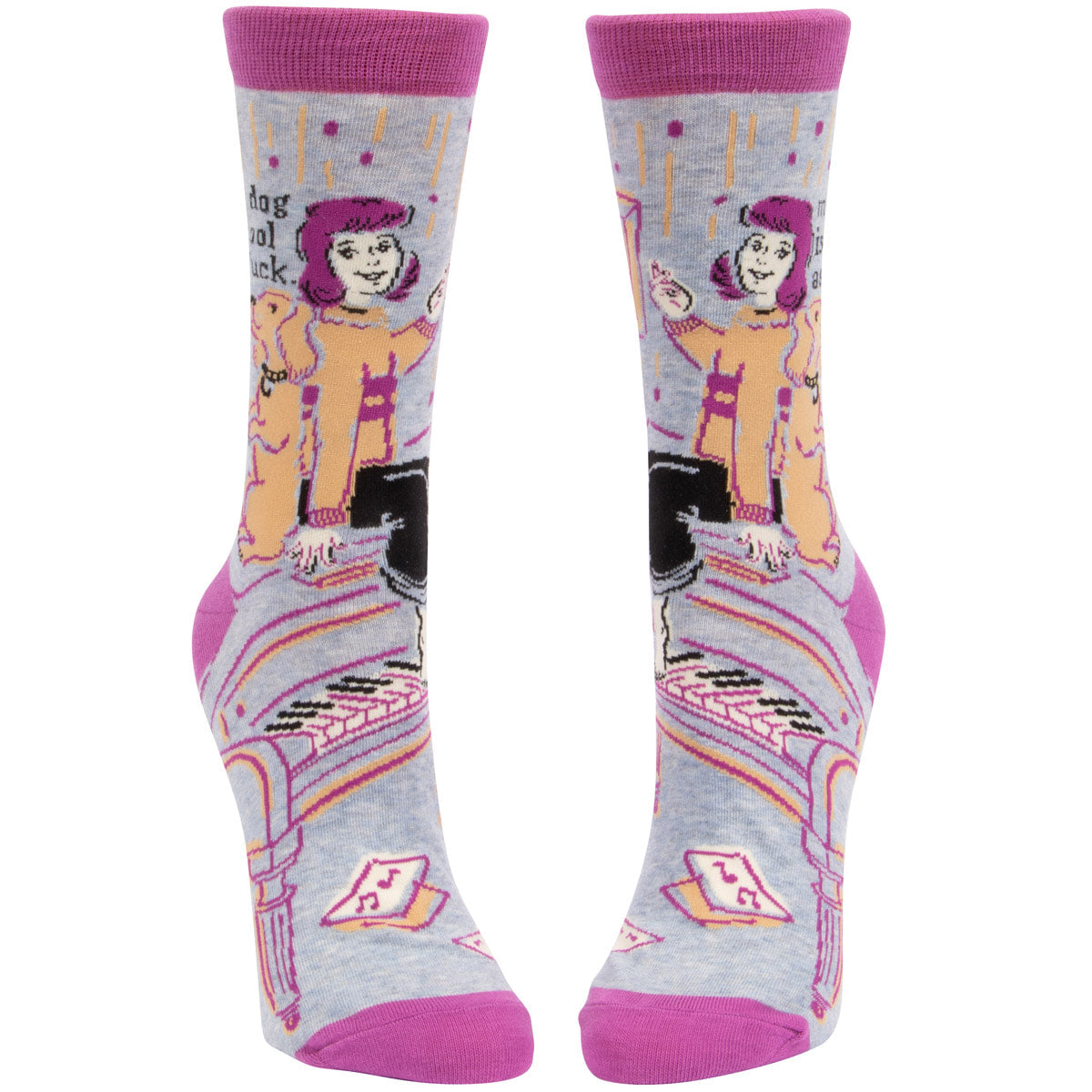 Women's Crew Socks - My Dog is Cool as Fuck