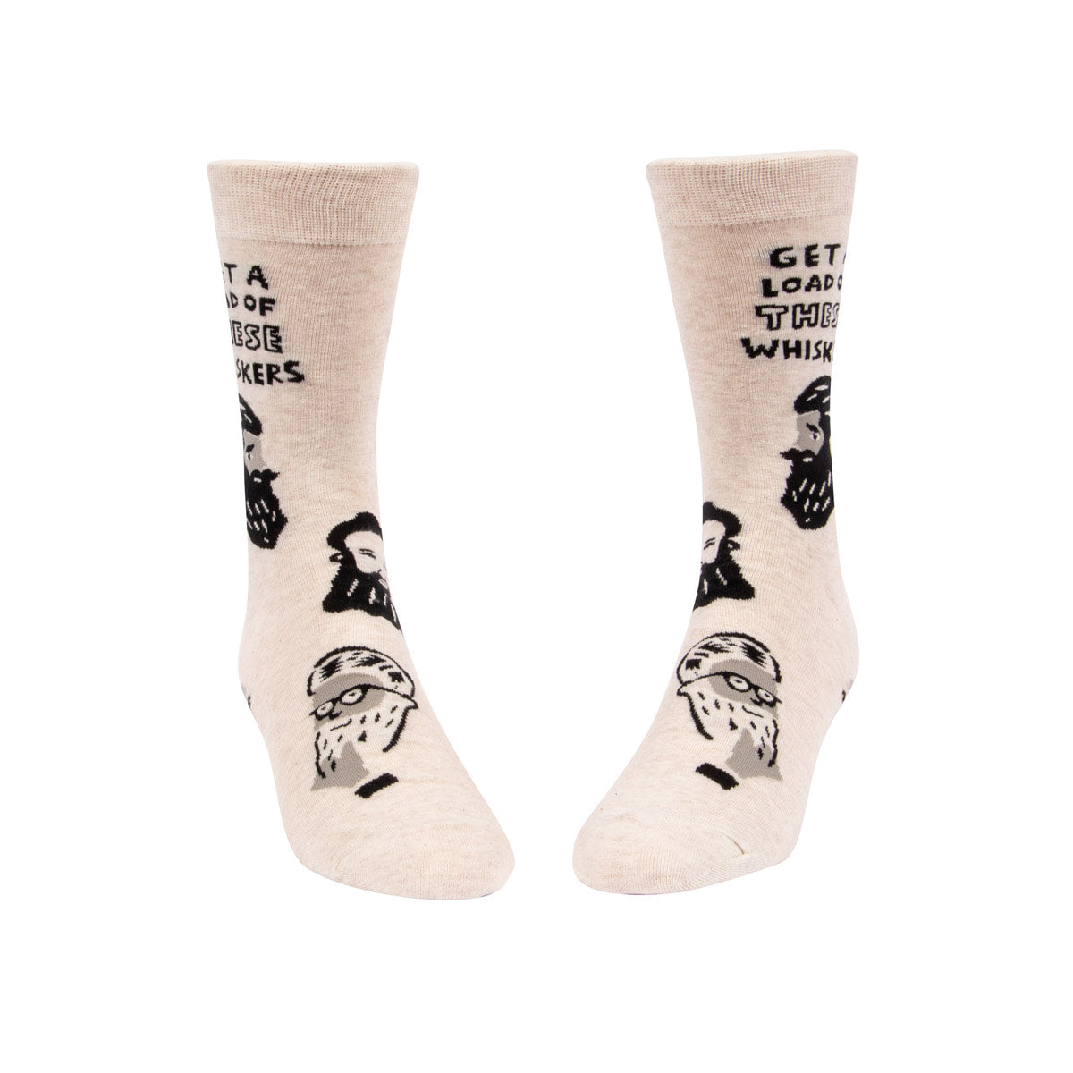 MEN's Crew Socks - Get a Load of These Whiskers - Blue Q