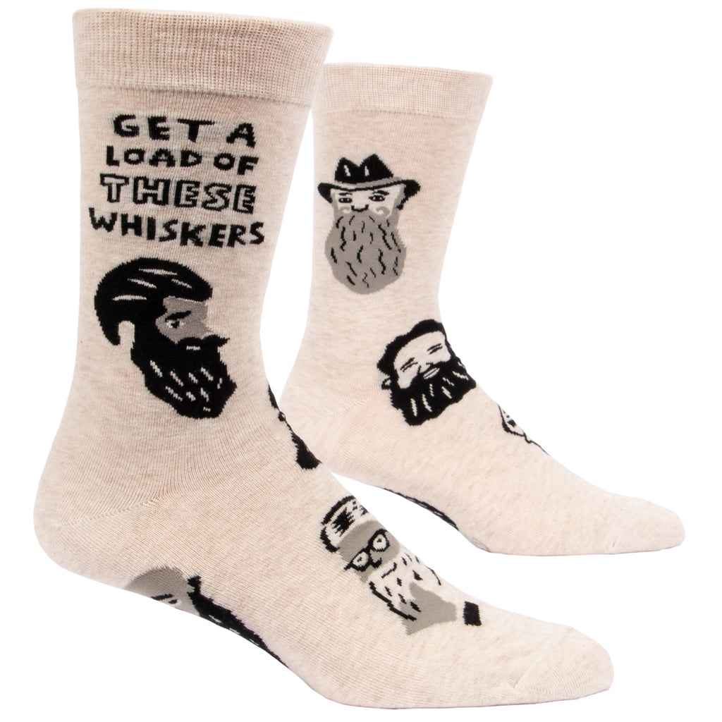 MEN's Crew Socks - Get a Load of These Whiskers - Blue Q