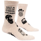 MEN's Crew Socks - Get a Load of These Whiskers - Blue Q