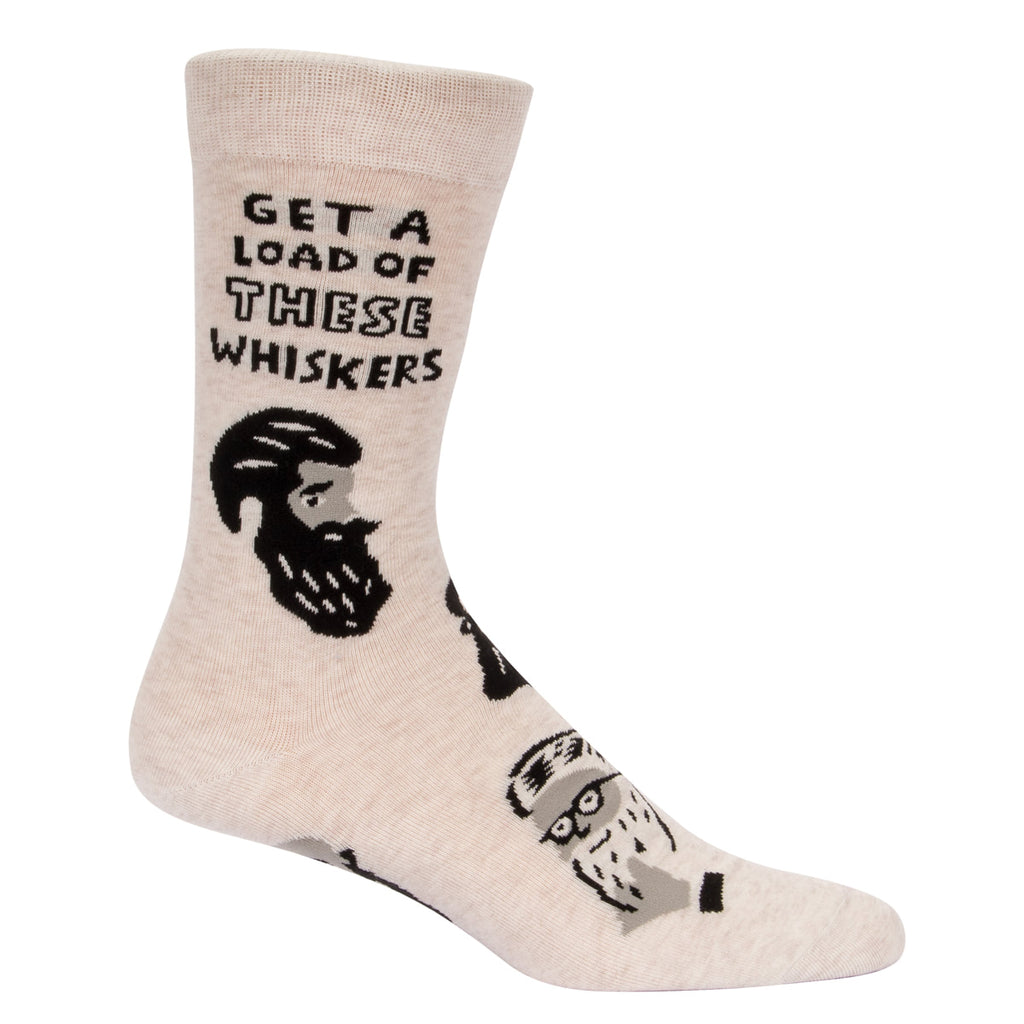 MEN's Crew Socks - Get a Load of These Whiskers - Blue Q