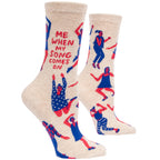 Blue Q Women's Crew Socks - Me When My Song Comes On