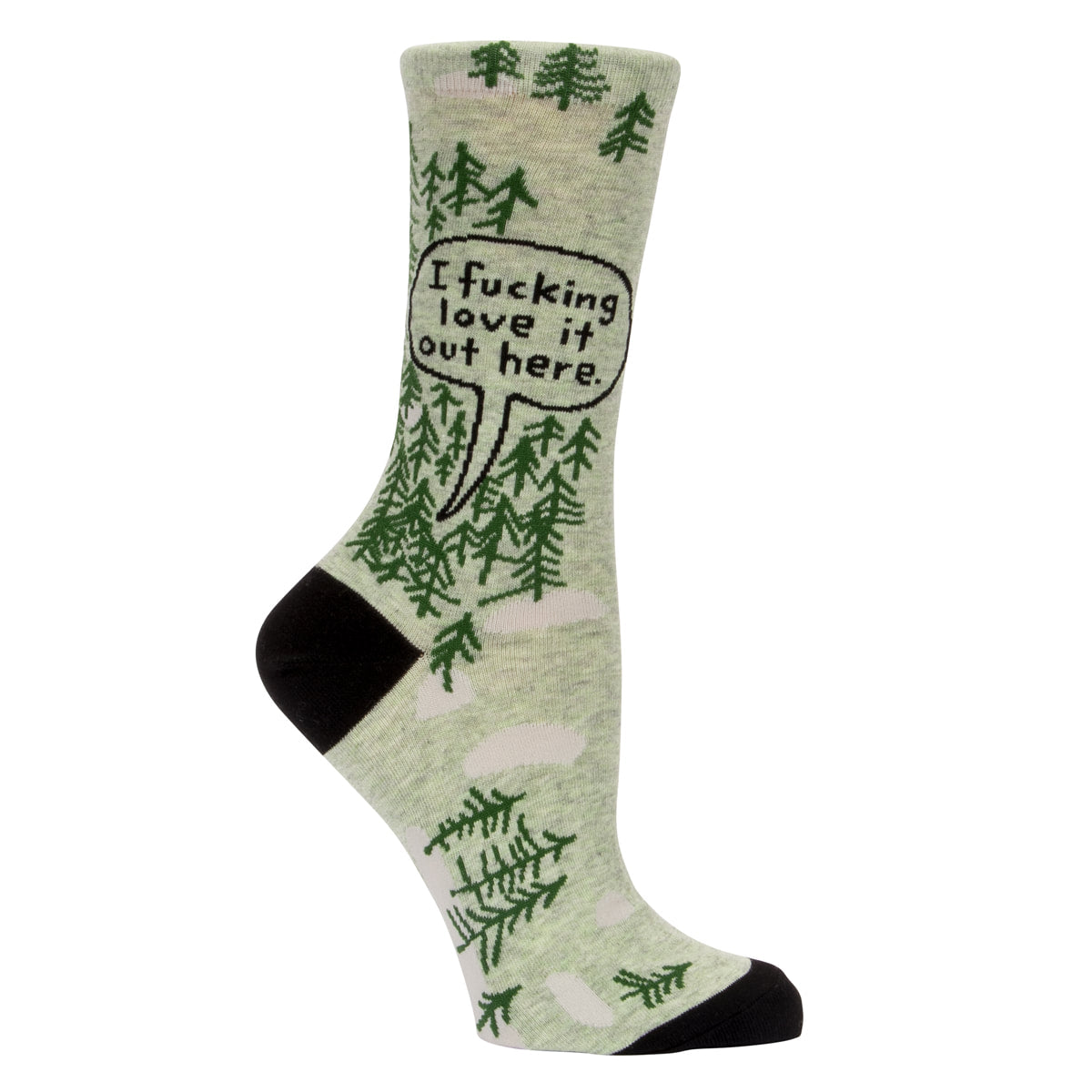 Blue Q Women's Crew Socks - I Fucking Love It Out Here - woods