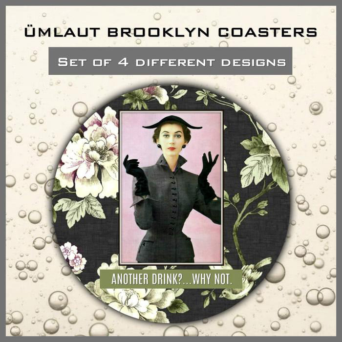 Silver Coaster Set by Umlaut Brooklyn - 4 unique designs