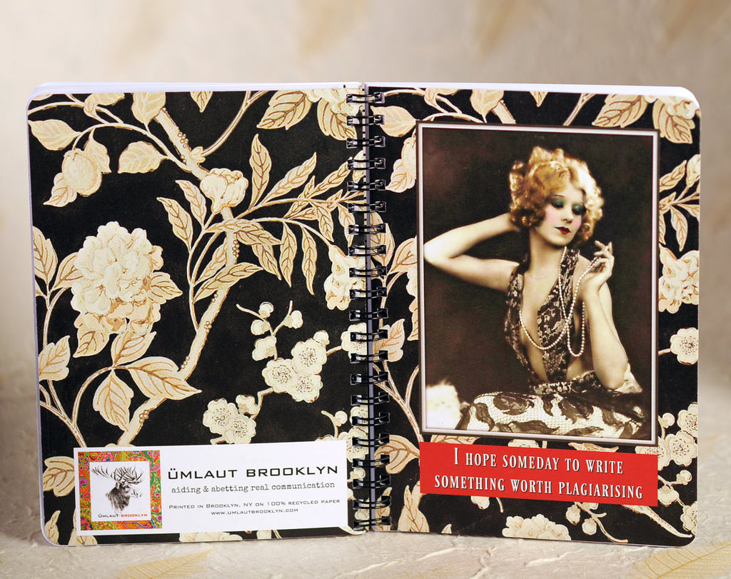 I Hope Someday To Write Something Worth Plagiarising - lined 5x7 notepad journal by Umlaut Brooklyn
