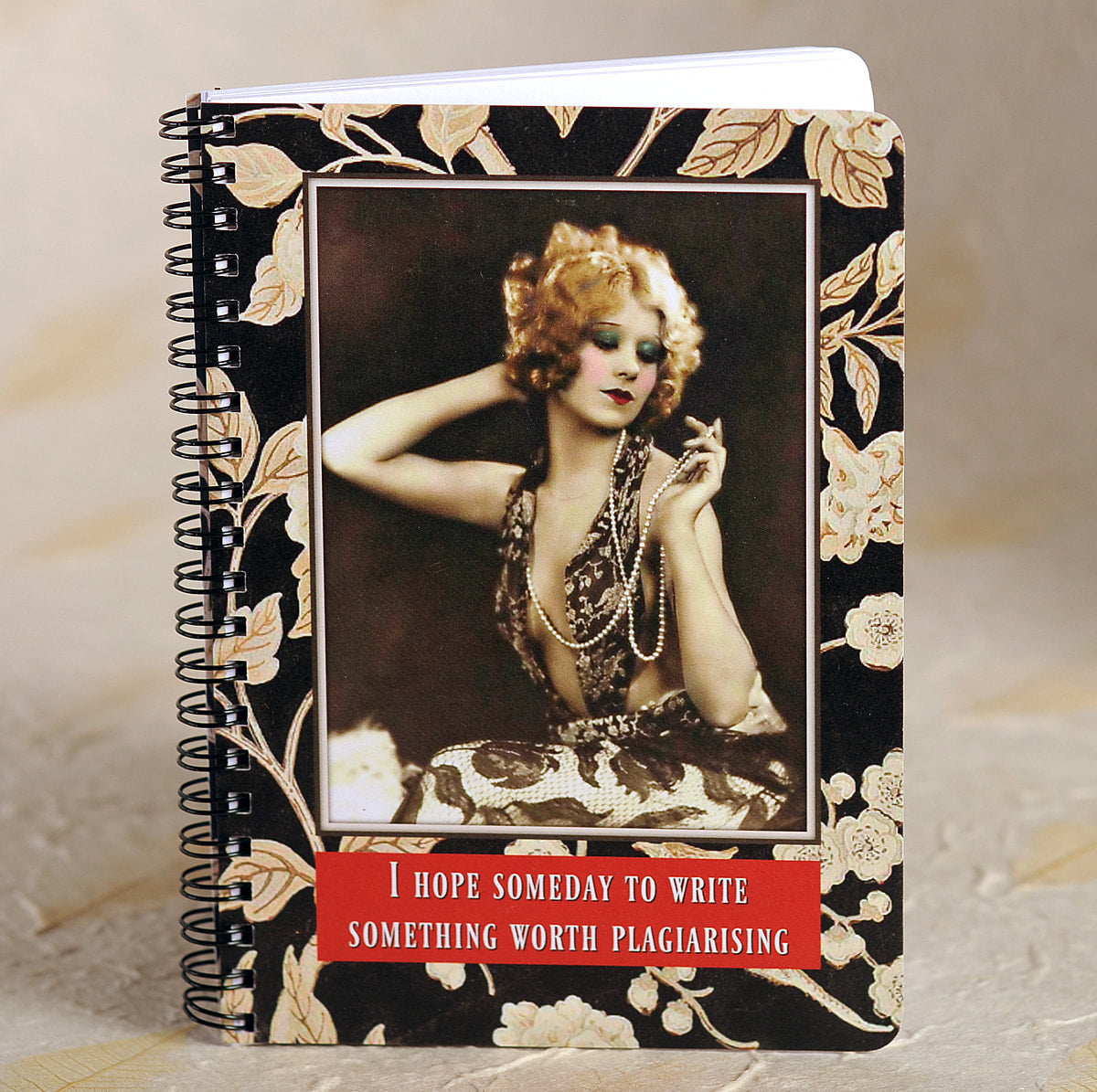 I Hope Someday To Write Something Worth Plagiarising - lined 5x7 notepad journal by Umlaut Brooklyn