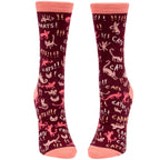 Women's Crew Socks -  Cats Caaaats - Blue Q