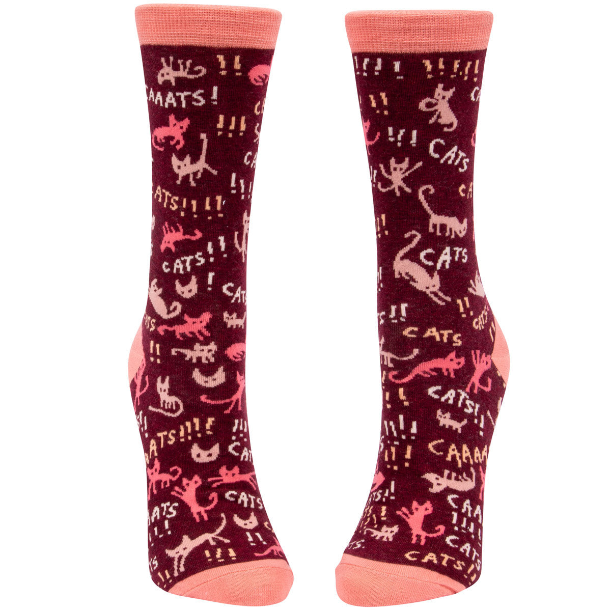Women's Crew Socks -  Cats Caaaats - Blue Q