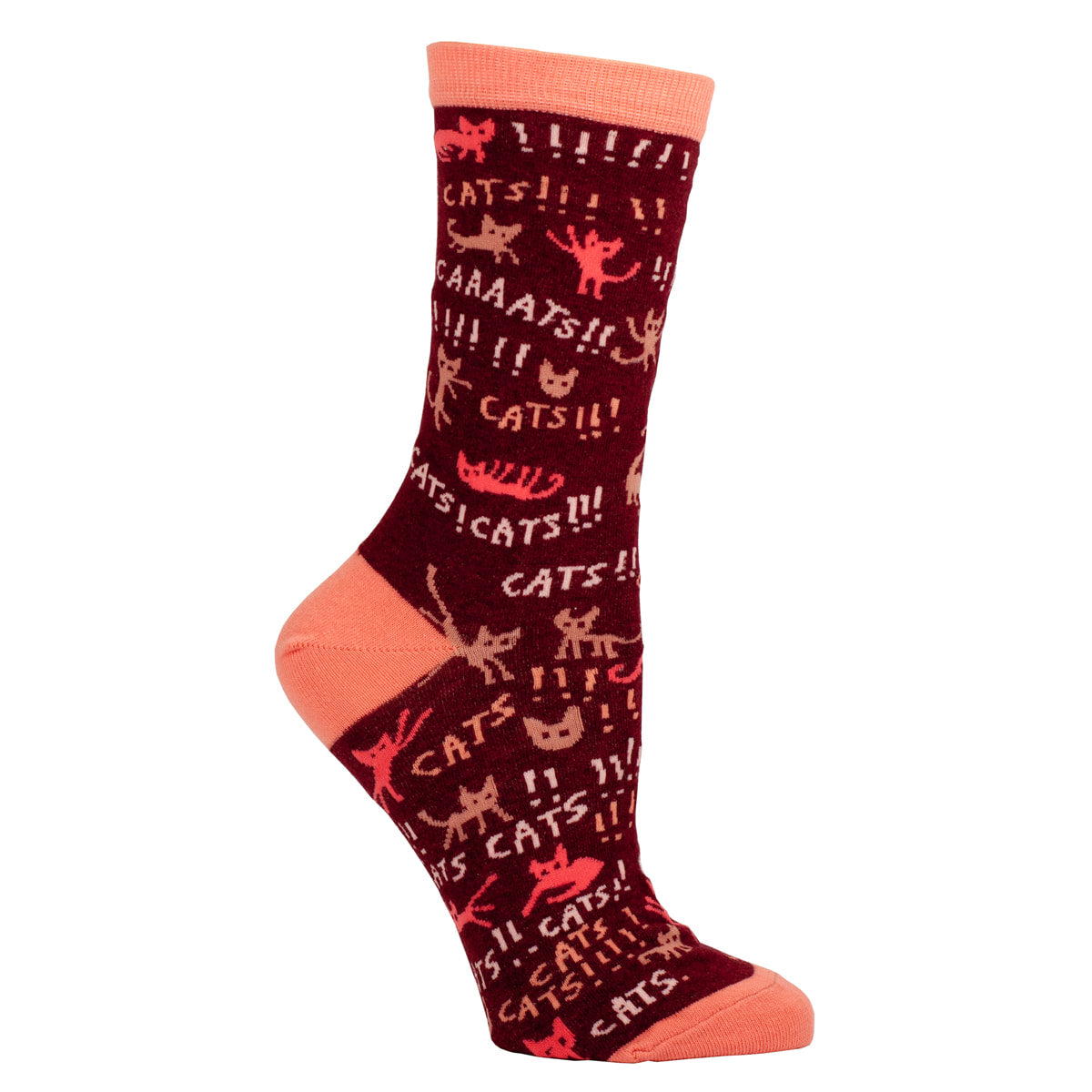 Women's Crew Socks -  Cats Caaaats - Blue Q